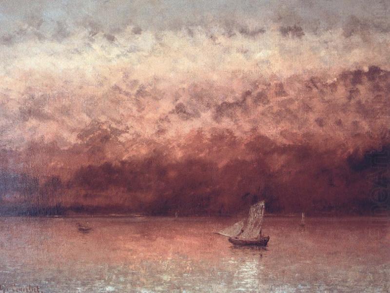 Gustave Courbet Sunset on Lake Geneva china oil painting image